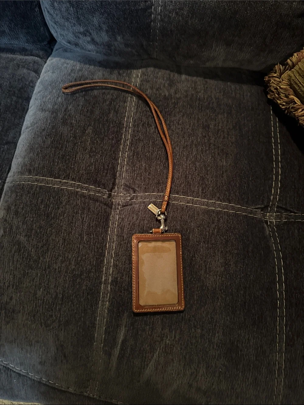 Coach Tan Brown Signature Lanyard ID Holder